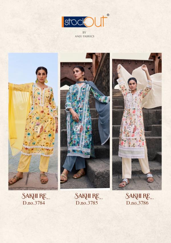 Af Sakhi Re Vol 2 Linen Cotton Kurti Pant With Dupatta Collection